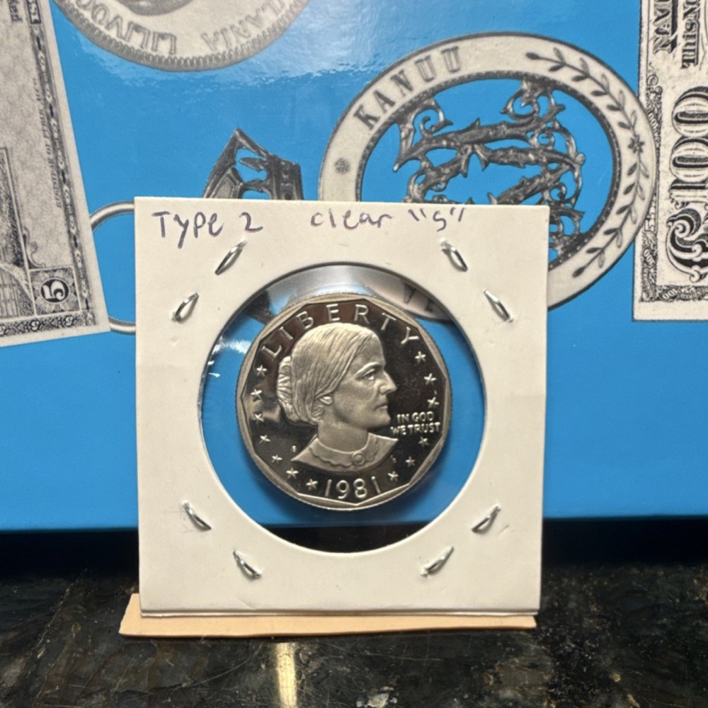 💎1981 proof Susan B Anthony Dollar Type 2 Clear S Uncirculated  $1
