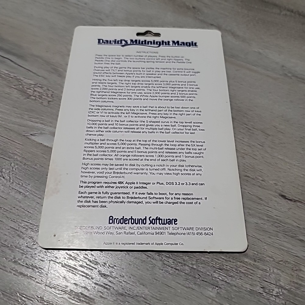 David's Midnight Magic For Apple II / 1982 Broderbund Software