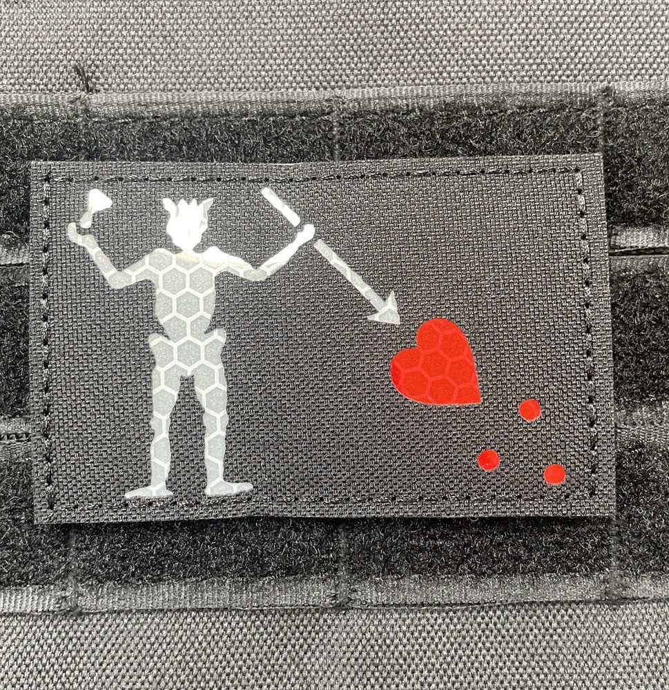Blackbeard Pirate navy Seal DEVGRU Tactical morale IR Patch Hook Loop 3.2” Black