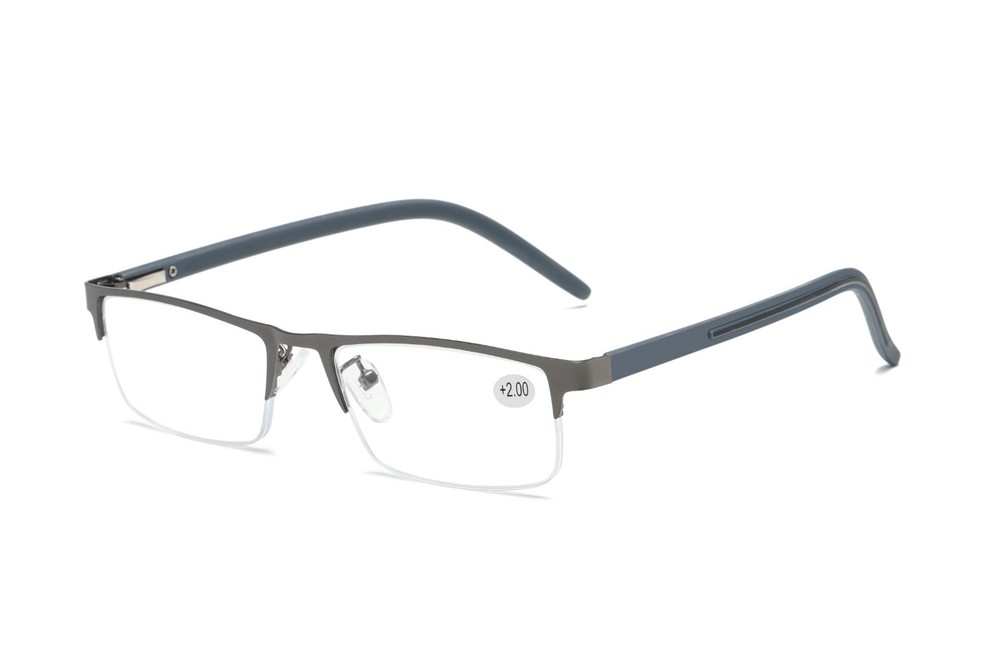 5 PK Men Reading Glasses Half Frame Spring Hinge Reader Glasses Anti Blue Light