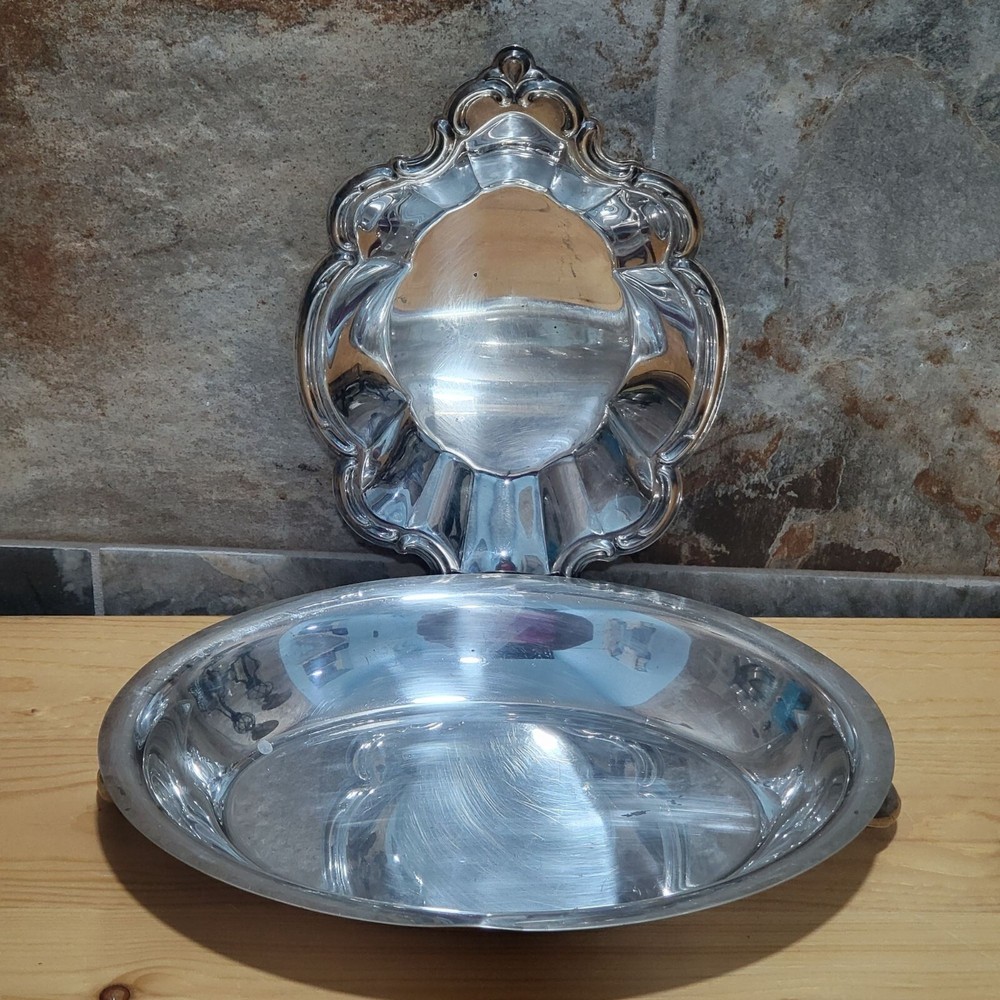 Metal Silver Plate Serving Dish Candy Nut Bowl