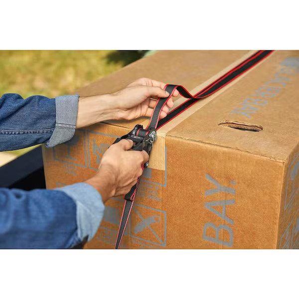 HUSKY RATCHET TIE-DOWN STRAPS 4-PACK 1 in. x 12 ft. Quick Release Hook 1500 lbs.