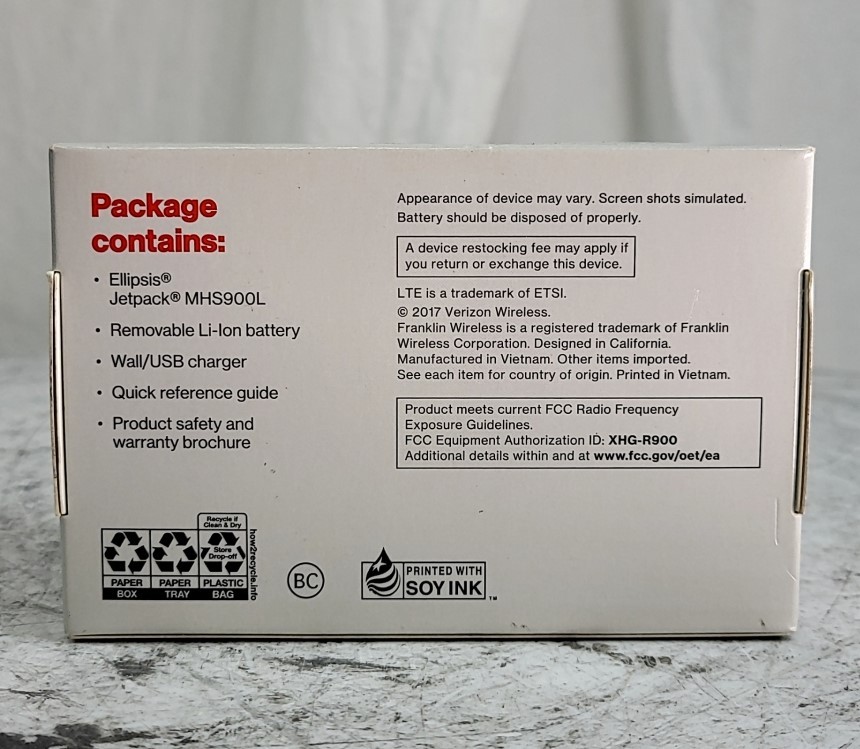 NEW OPEN BOX VERIZON Ellipsis Jetpack MHS900L Wireless Mobile Hotspot SEE NOTES