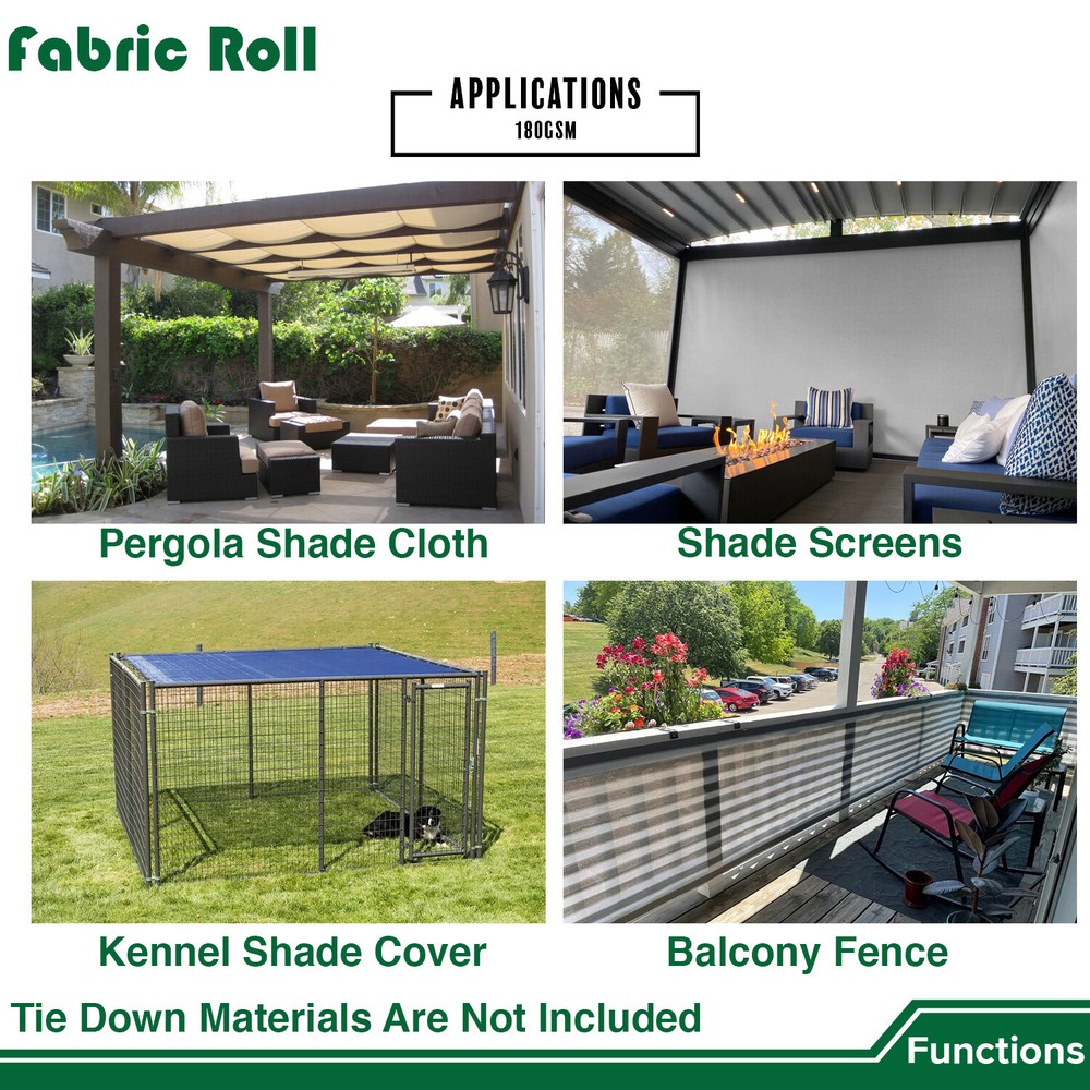 6ft Brown Sun Shade Fabric Roll Replaceable Canopy Pergola Multi-purpose Cloth