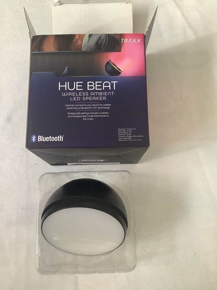 Hue Beat Wireless Ambient LED Bluetooth Speaker Traxx