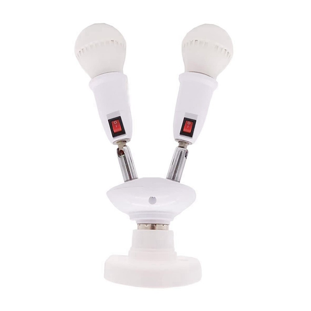 360 Degree Adjustable - 2 in 1 E27 Splitter Socket Adapter. E27 Standard7682