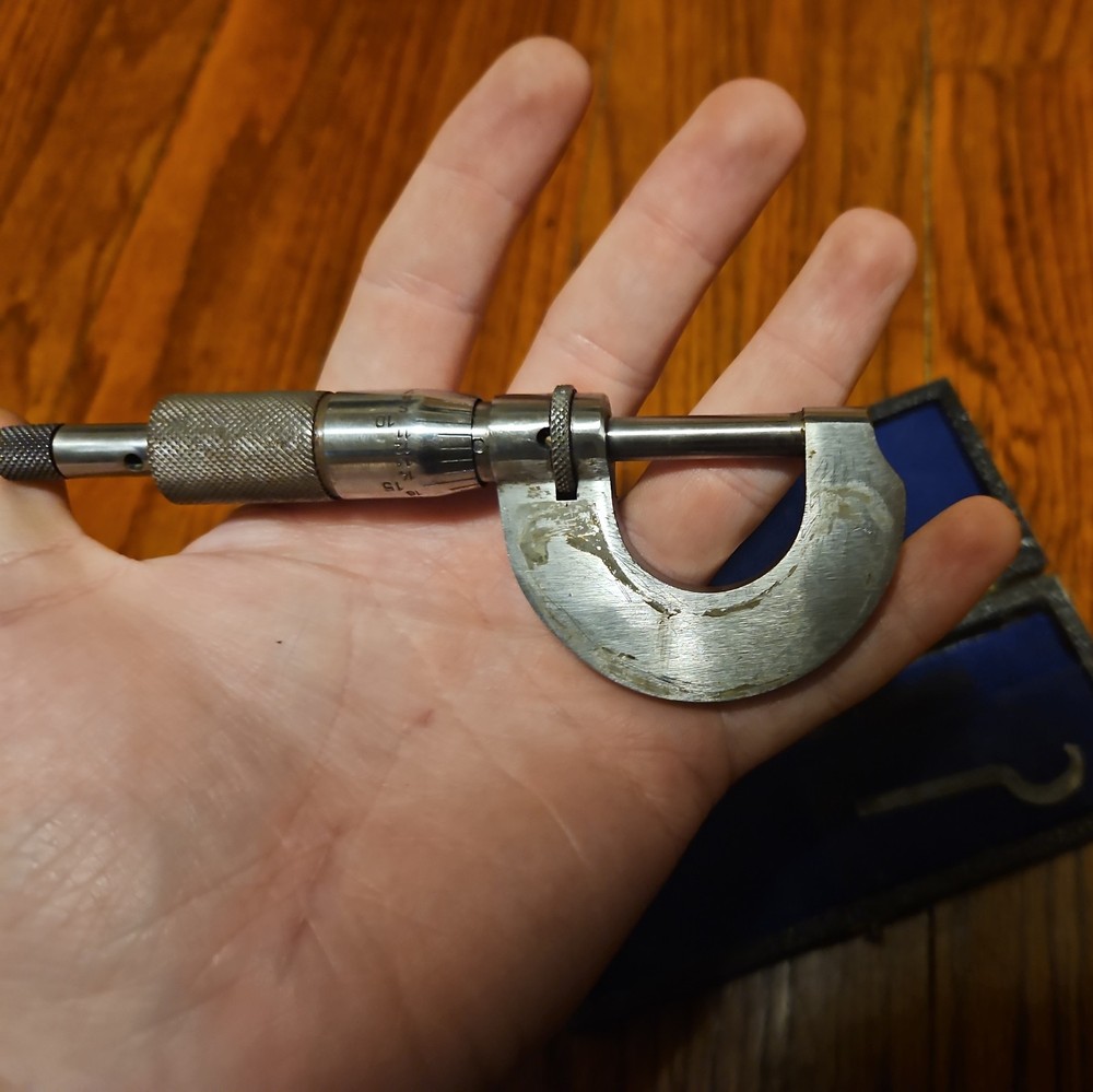 Vintage German 0-1" Micrometer With tool and case