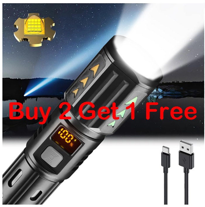 35000000 Lumens Super Bright LED Tactical Flashlight Rechargeable LED Work Light