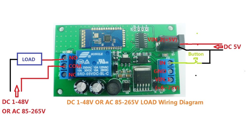 CE034_M DC 5 -24V Bluetooth Relay Module Android APP Mobile Phone Remote control