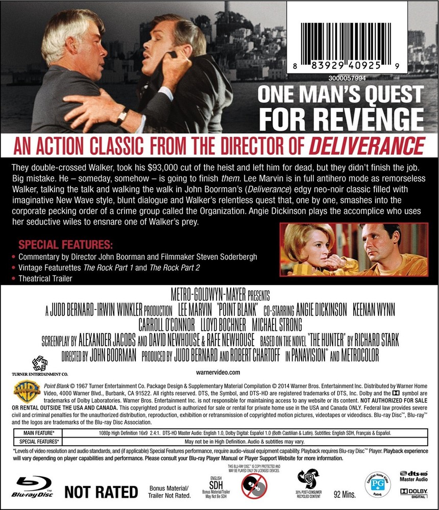 Point Blank Blu-ray Lee Marvin NEW
