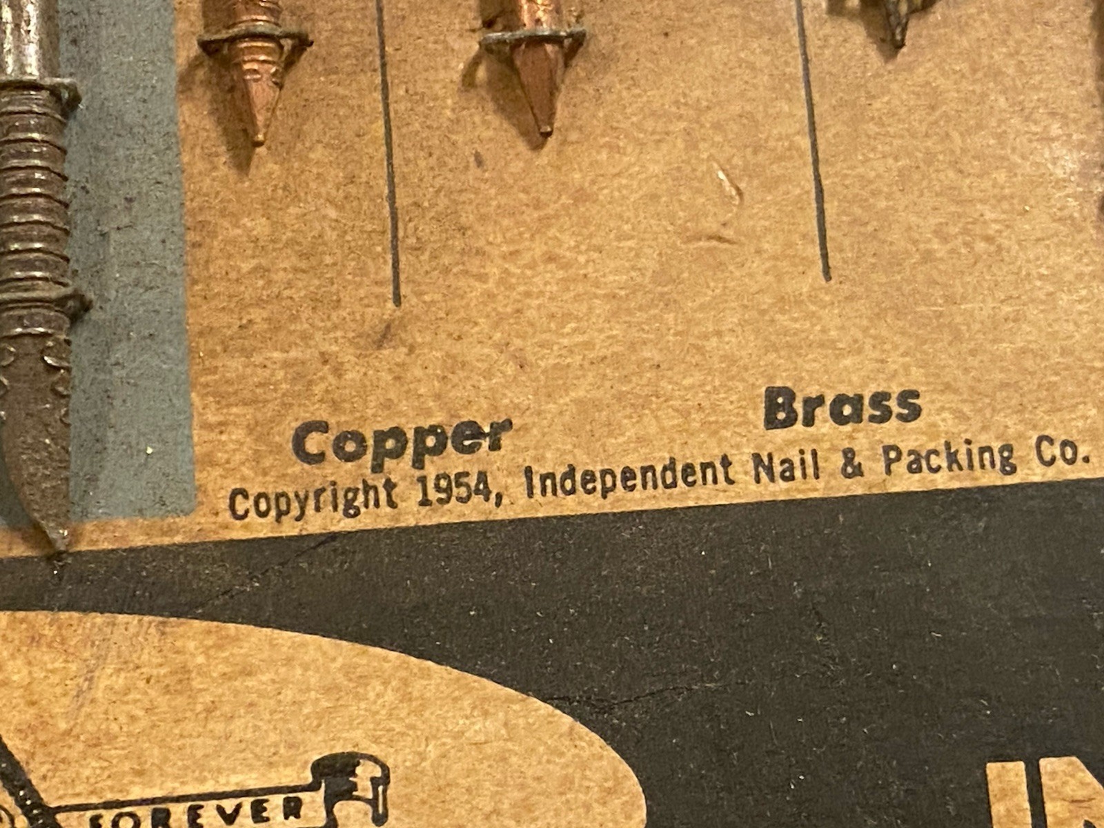 VINTAGE 1954 SALESMAN SAMPLE STRONGHOLD LINE INDEPENDENT NAIL PACKING - COMPLETE