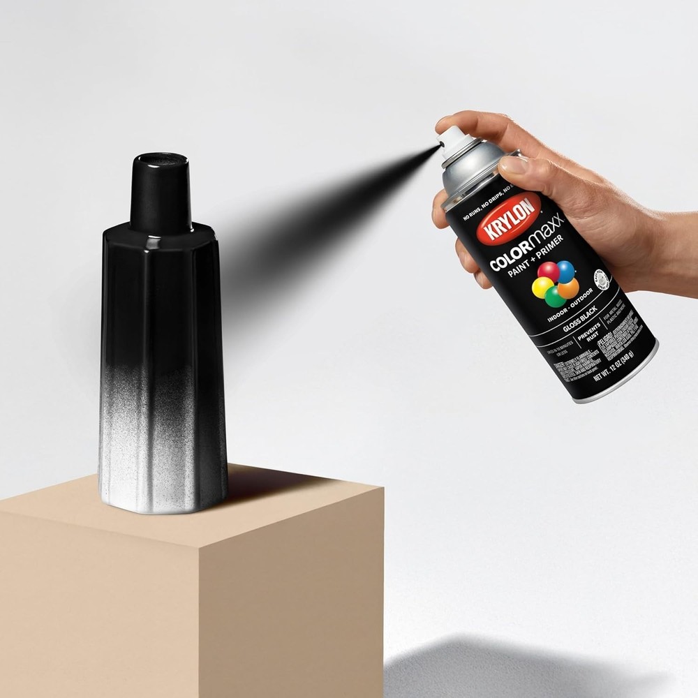 Versatile Rust Resistant Gloss Black Spray Paint - 12 Oz for Multiple Surfaces