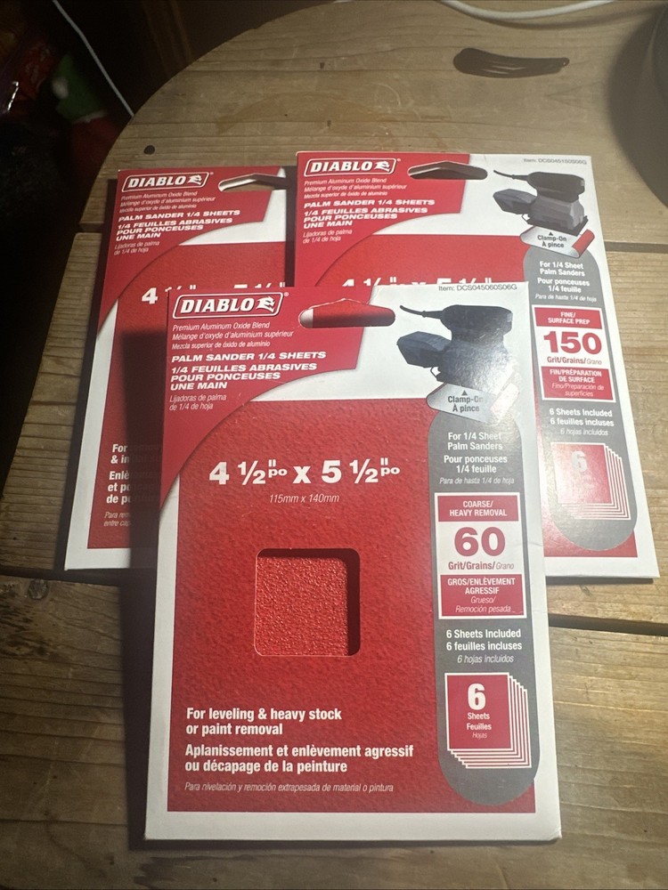 Diabl Palm Sander 1/4 Sheets (3 Pack)