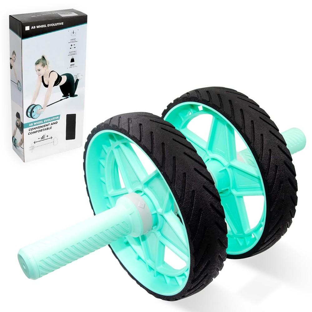 Double-Wheel Ab Roller for Core Training – Rebound Design with Adjustable Ela...