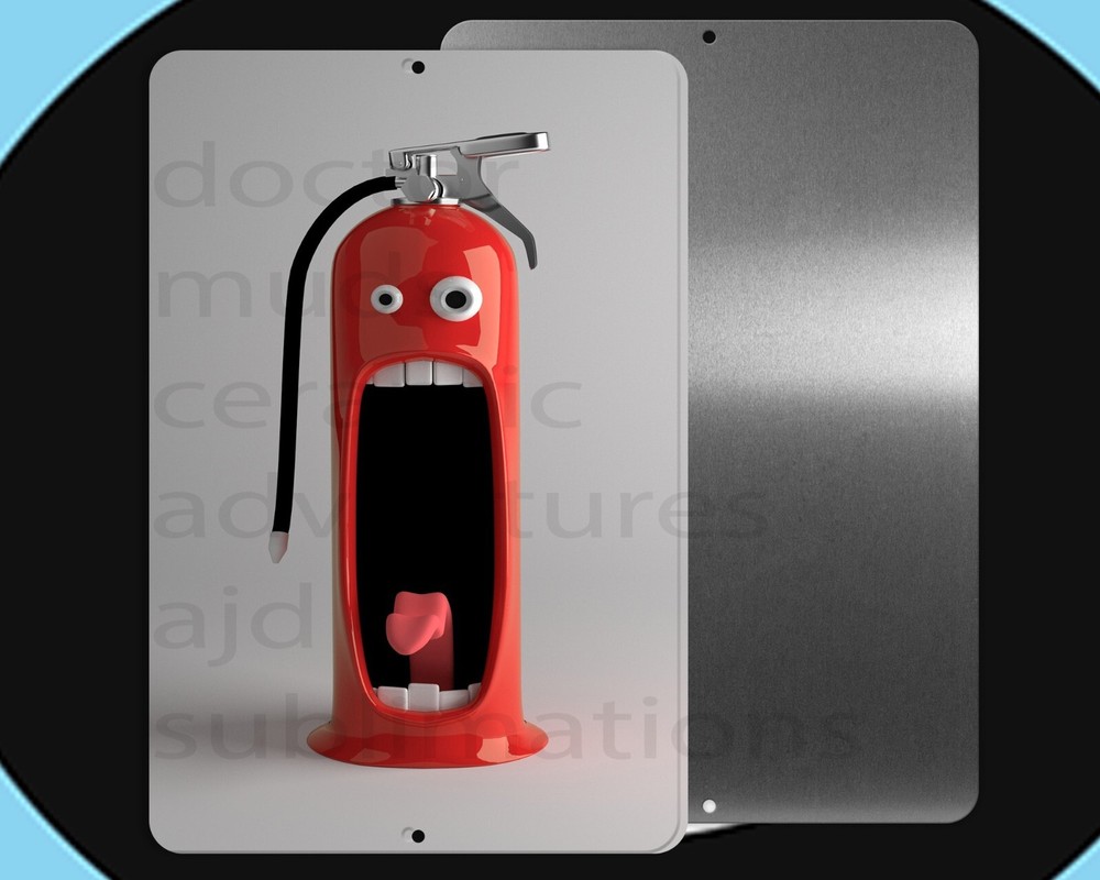 Fun Screaming Fire Extinguisher   8" x 12" sign