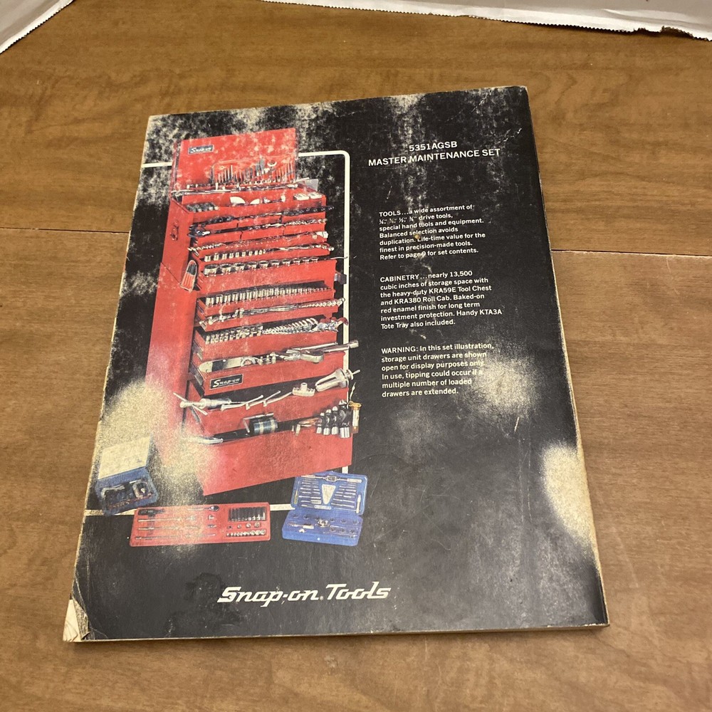 VTG MECHANICS SNAP ON TOOLS ORIGINAL 1982 PRODUCT RANGE CATALOG