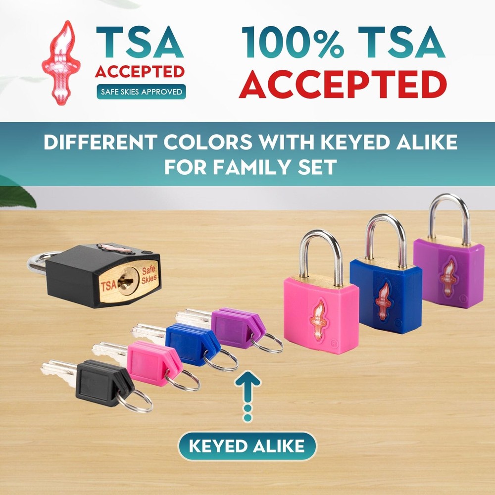 4 Pack Mini Locks with Key,Luggage Lock TSA Approved, TSA Approved ... Fast Ship