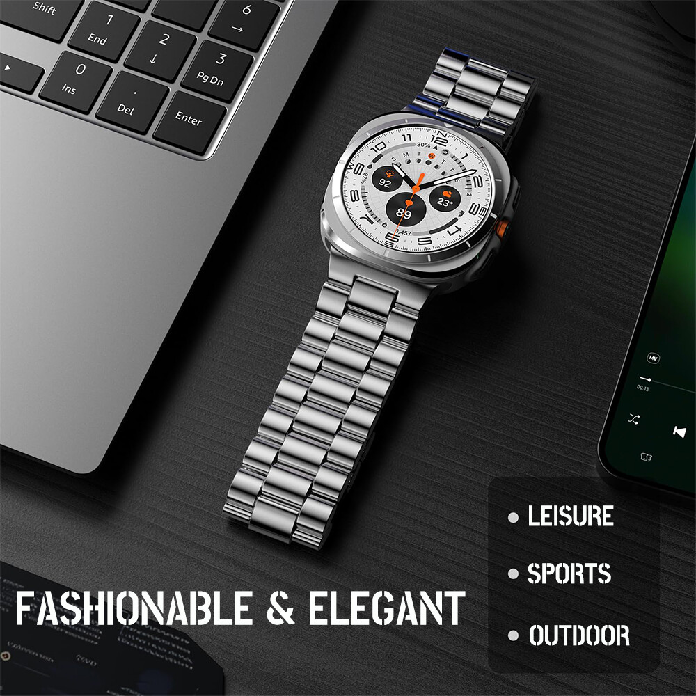 For Samsung Galaxy Watch 7 Ultra 47mm Stainless Steel Metal Band Strap Bracelet