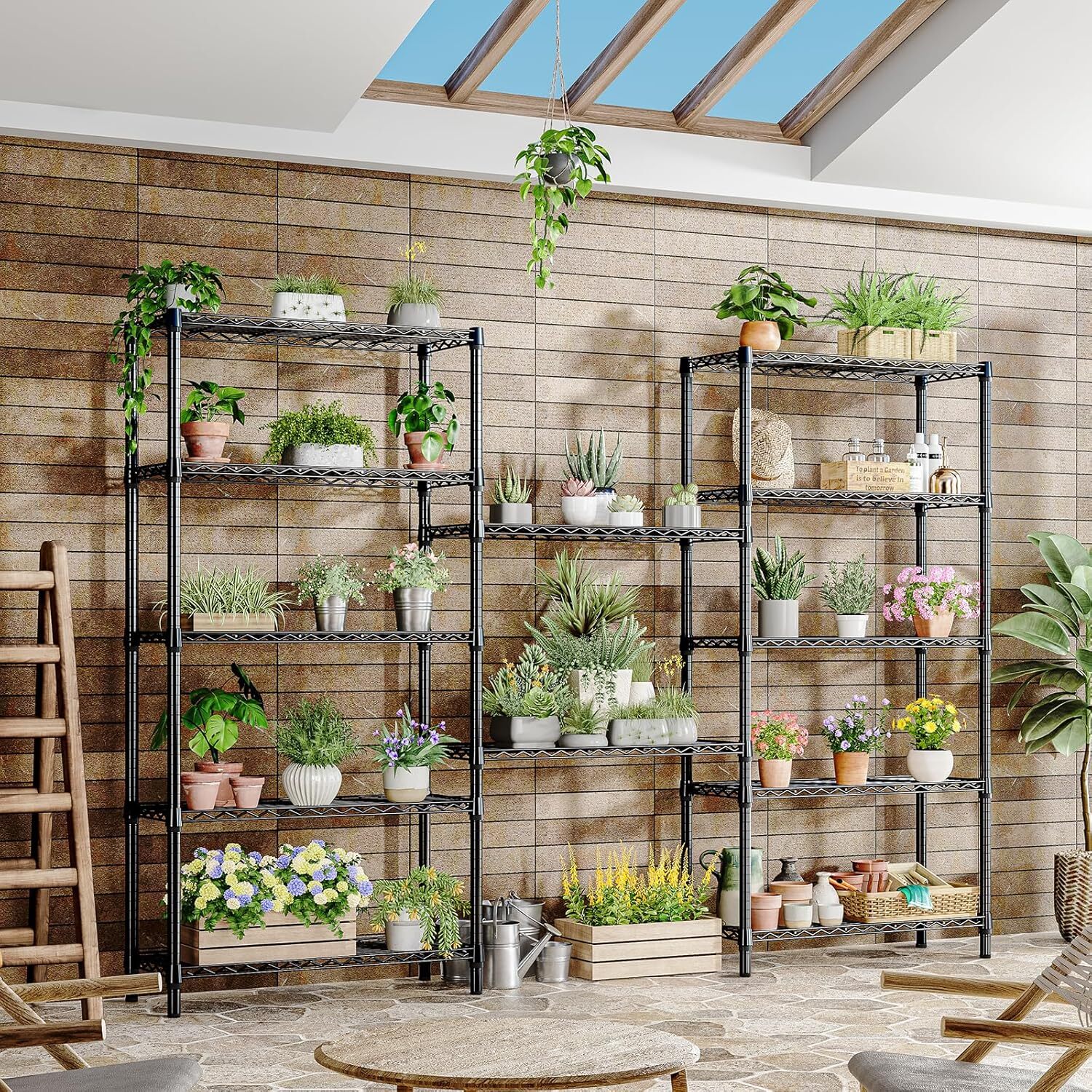 5 Tier Heavy Duty Shelving Unit Wire Shelf Rack Garage Storage 13.8"x35.4"x70.4"