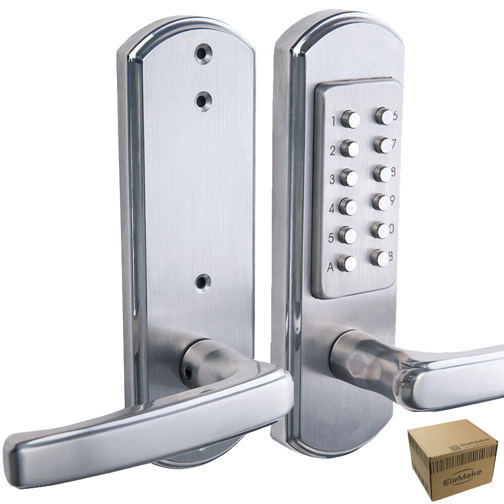 Keyless Door Lock Mechanical Push Button Digital Keypad Entry Security Door Knob