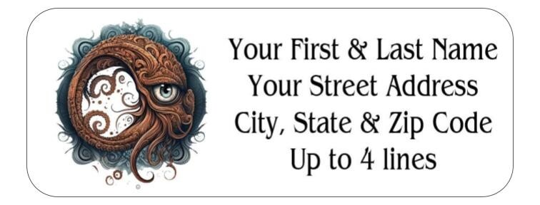 150 Octopus Eye Fantasy Cyclops Mailing Return Address Labels Personalized