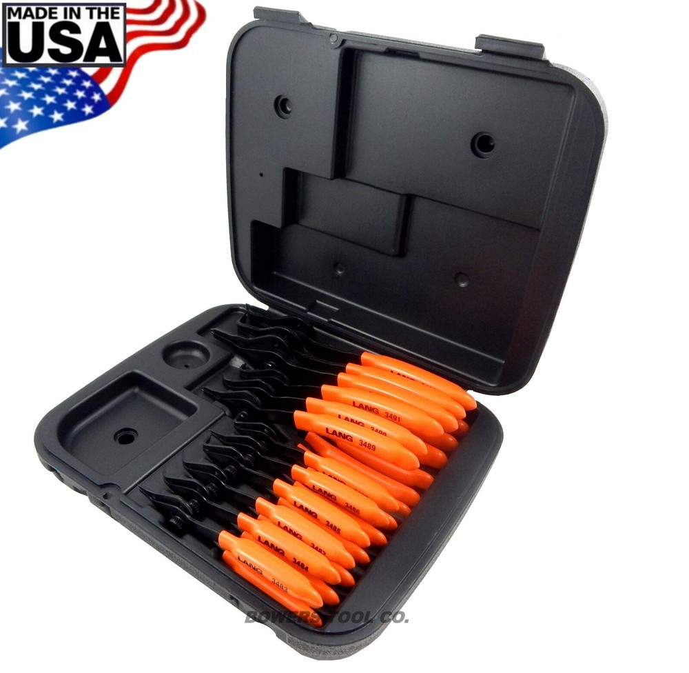Lang 12pc Convertible Retaining Snap Ring Plier Set Internal External Circlip
