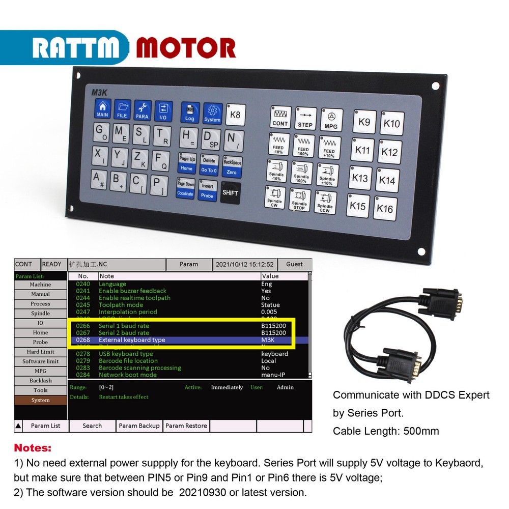 【US】5 / 4 Axis CNC Motion Controller DDCS Offline Standalone&MPG&Power&Keyboard