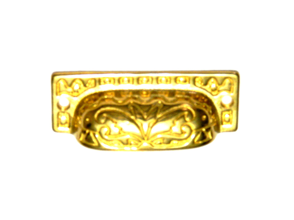 Bin Drawer Pull Cast Brass Cup Cabinet  Chest