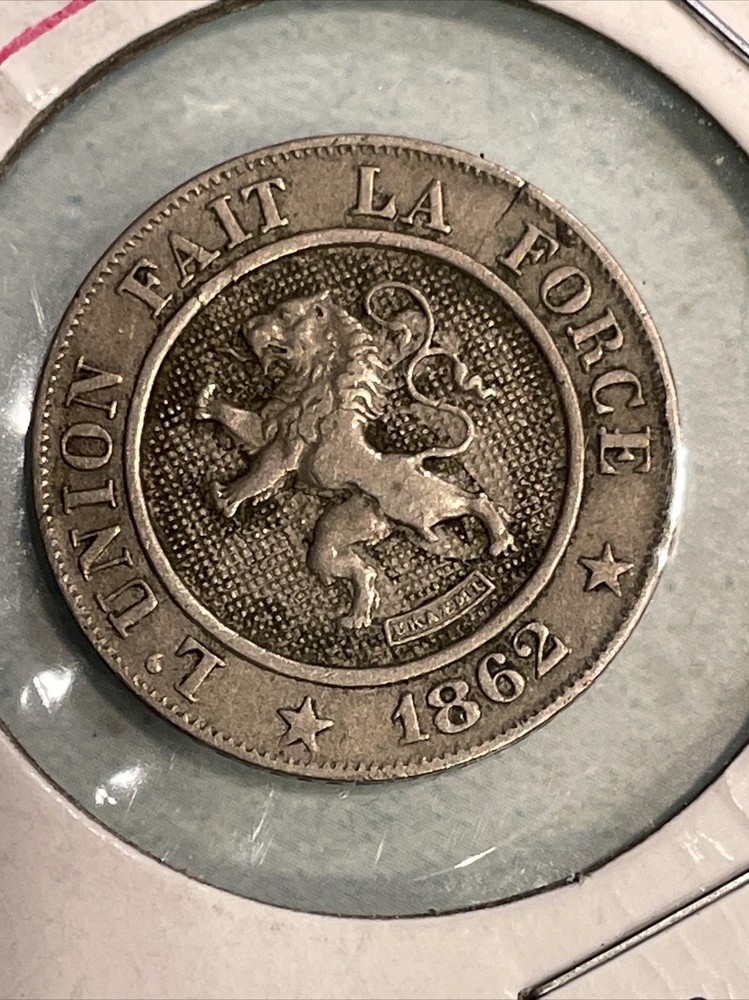 1862 Belgium 10 Centimes Foreign Coin