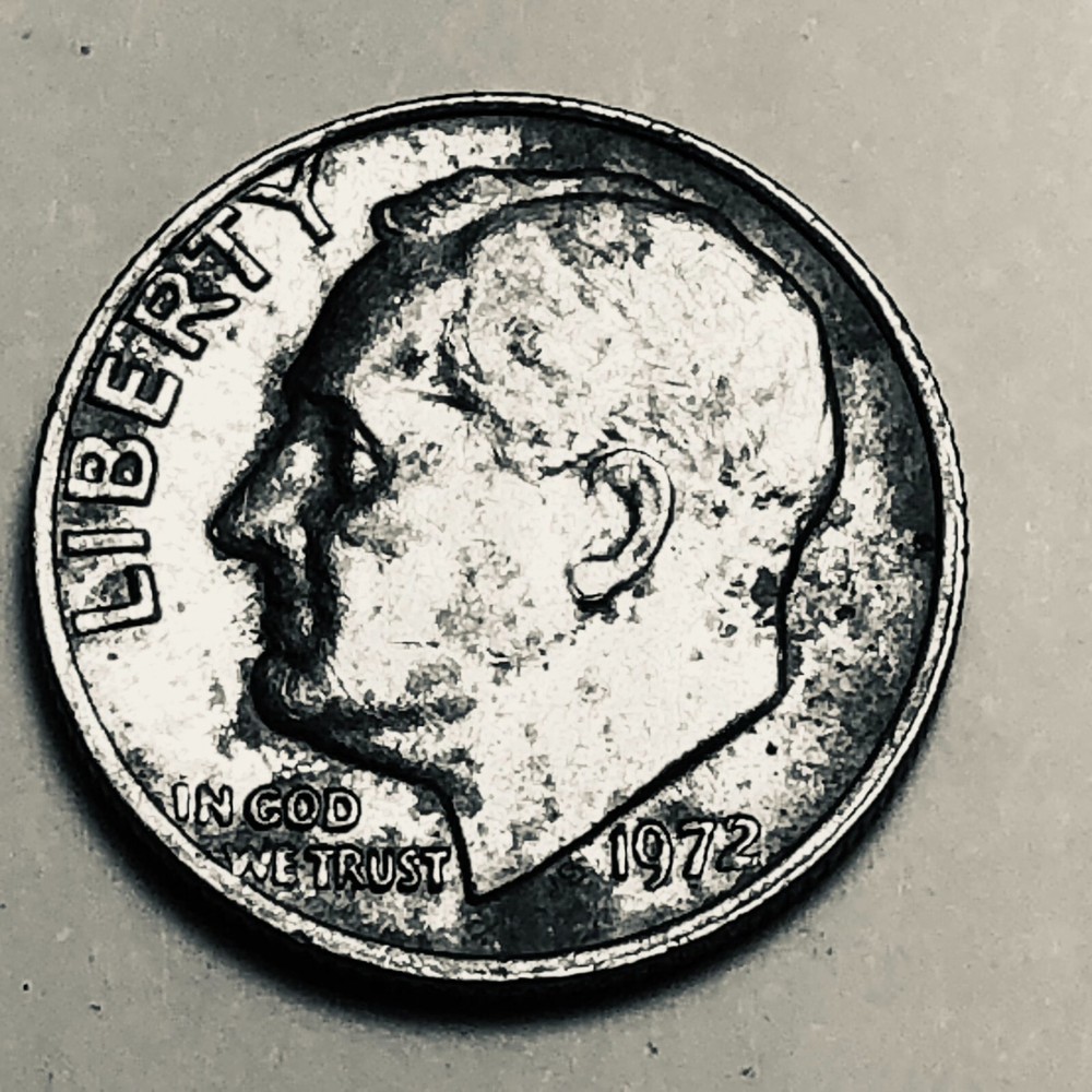 1972 p Roosevelt dime