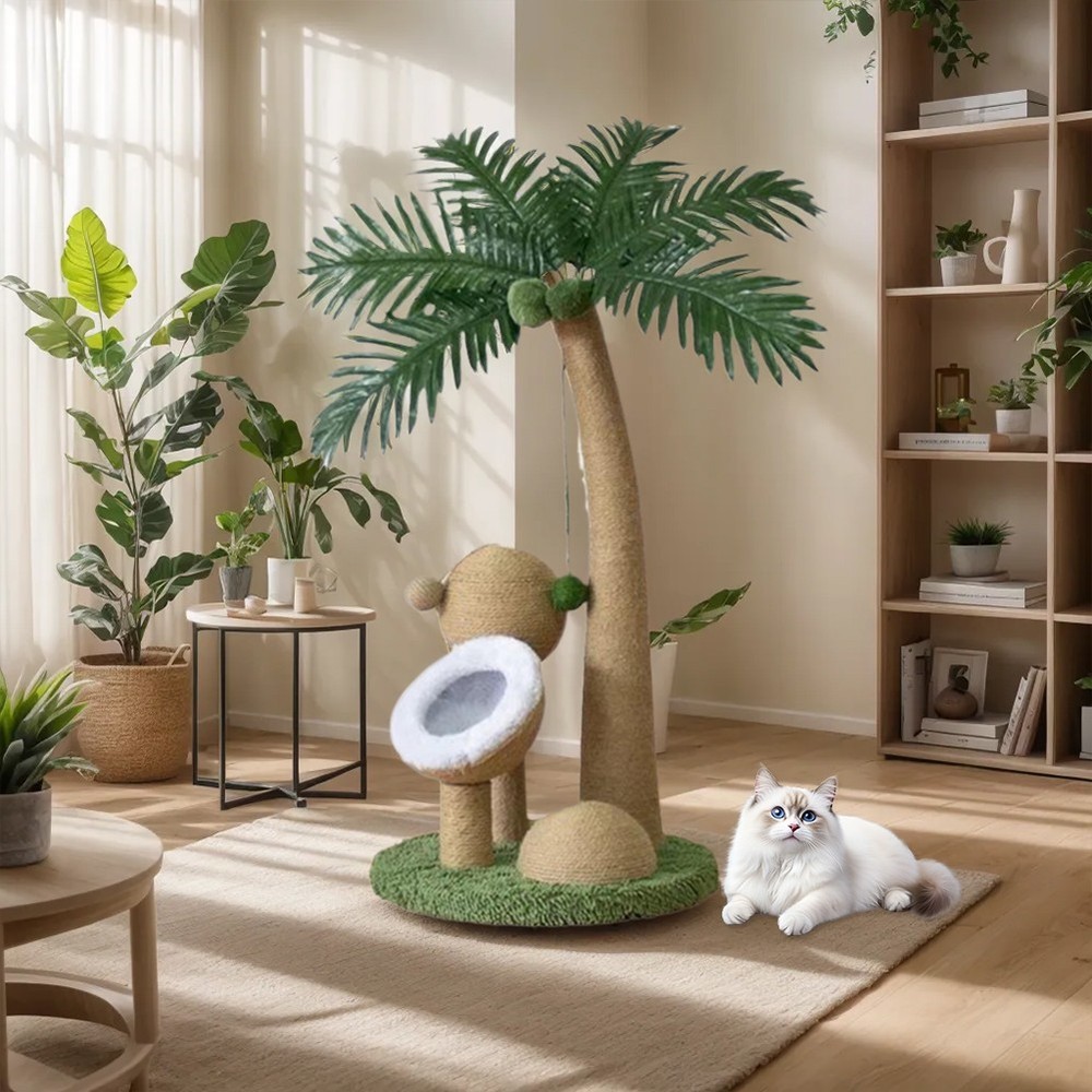 Coconut Tree Cat Claw Sharpener Interactive for Small Medium Cats
