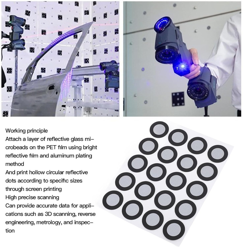 10 Sheets 12 Mm 3D Scanning Marker, 3D Tracking Dot Reference Point Markers for