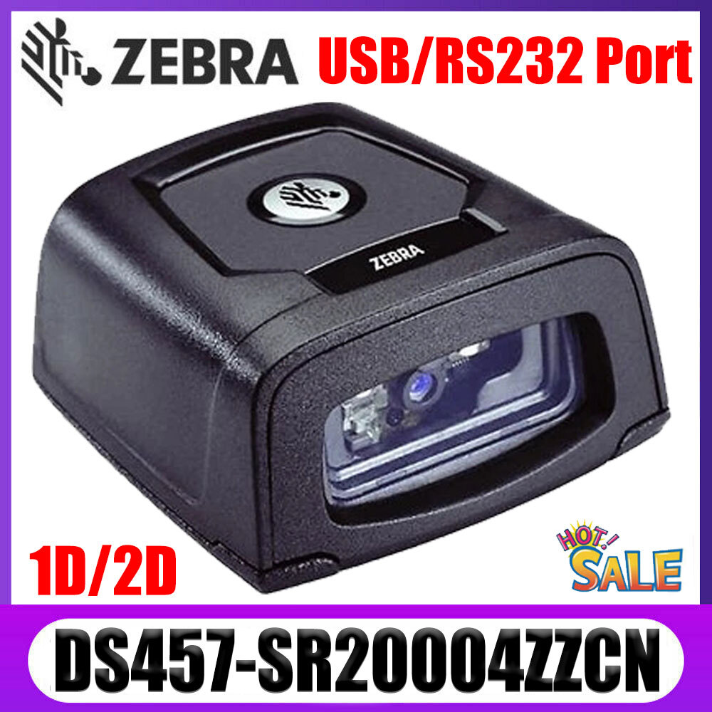 Zebra DS457-SR20004ZZCN 1D 2D Fixed Mount Barcode Scanner Reader USB / RS232 Kit