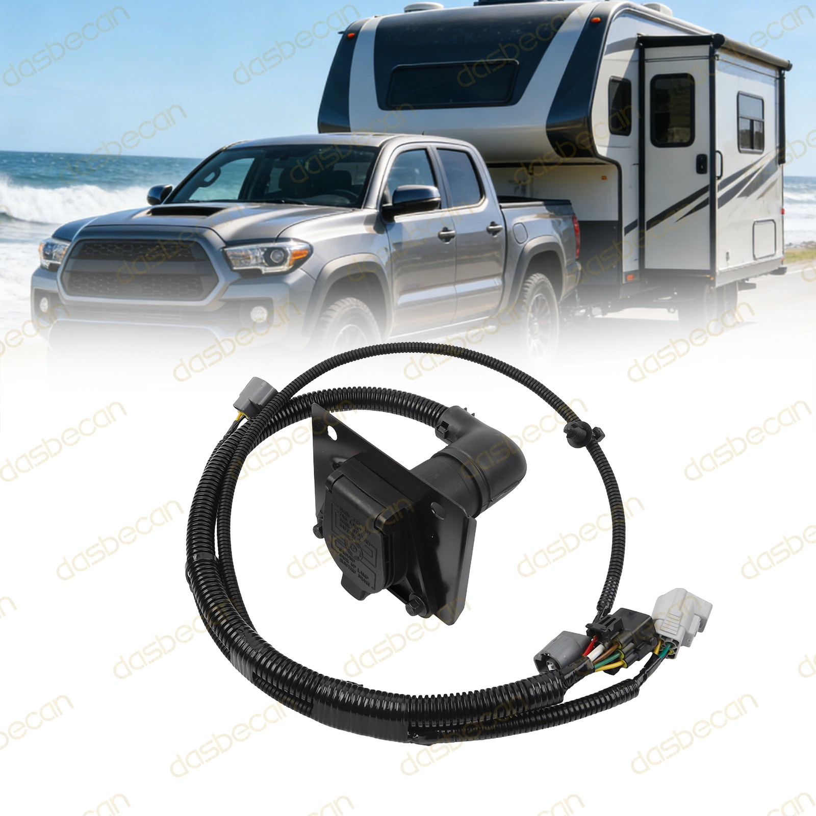 Trailer Tow Hitch Wiring Harness 7pin For Toyota Tacoma 2005-2015 82169-04010