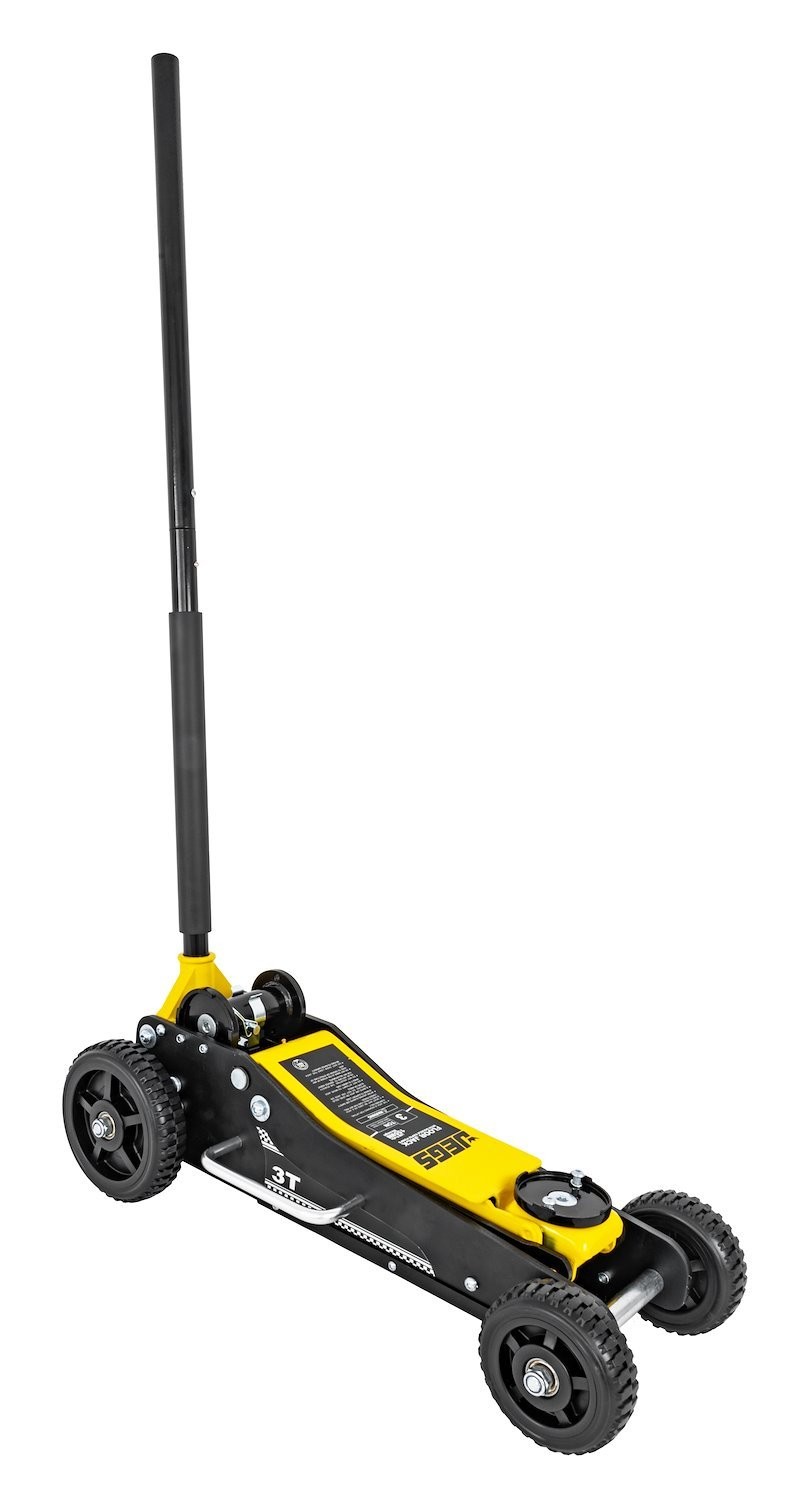 JEGS Heavy Duty 3-Ton Hydraulic Off-Road Floor Jack with Large Wheels and Built