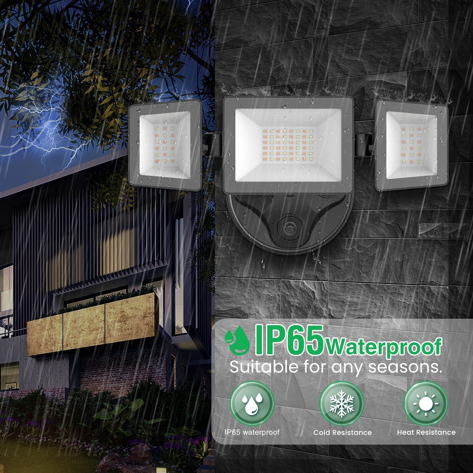 LED Security Wall Lamp 4000LM Dusk to Dawn Light Sensor Outdoor IP65 Waterproof