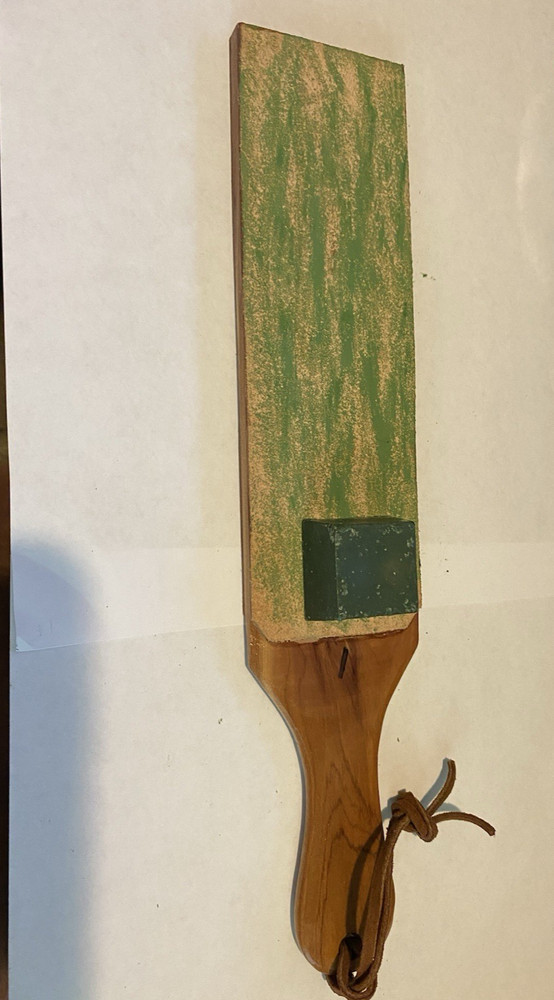 leather strop sharpening, Red Cedar, Loaded
