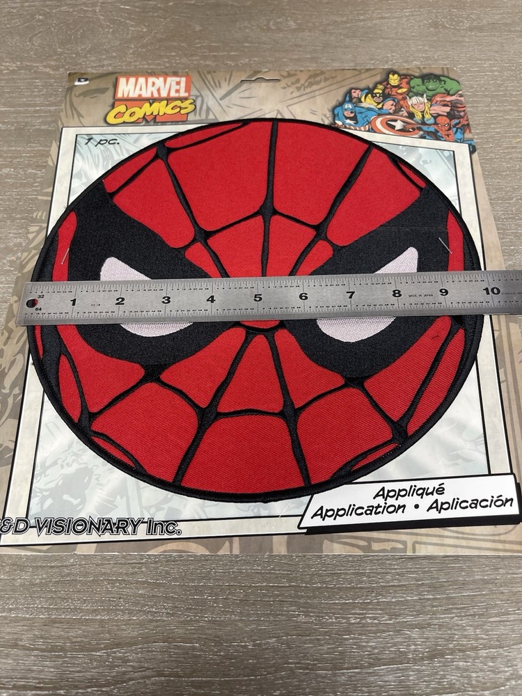Marvel Comics Spider-Man Face Applique Patch 10” Round Iron-On New