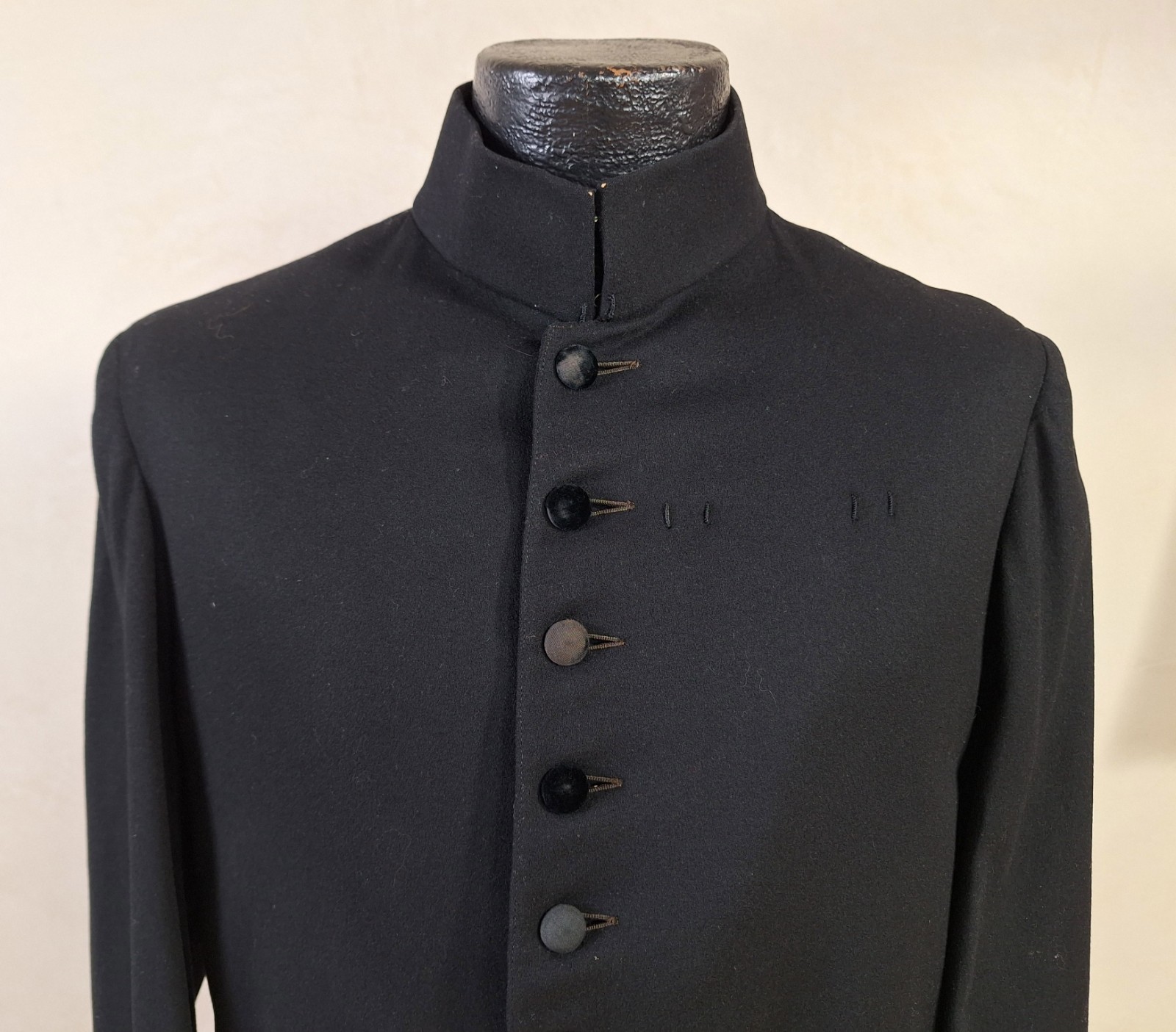 Antique Men's Black Single Breasted Frock Coat 36R S Vtg 1900s Victorian Masonic