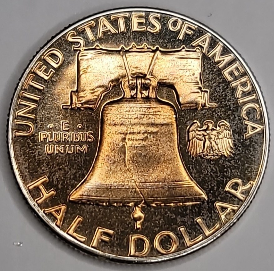 1962 Gem Proof Franklin Half Dollar 90% Silver - Nicely Toned