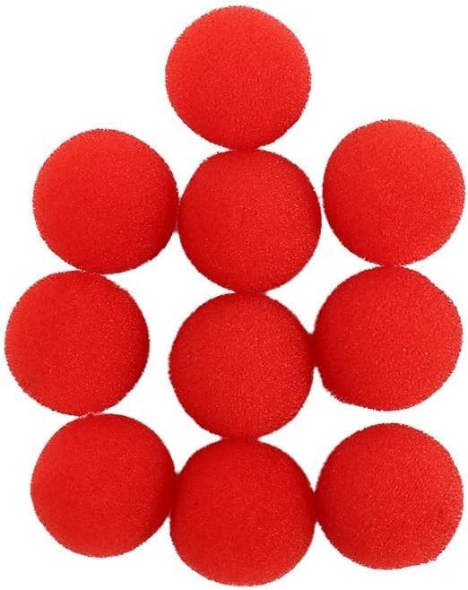 Jowxsx 10Pcs Red Sponge Balls Soft Magic Tool 2.5 cm,