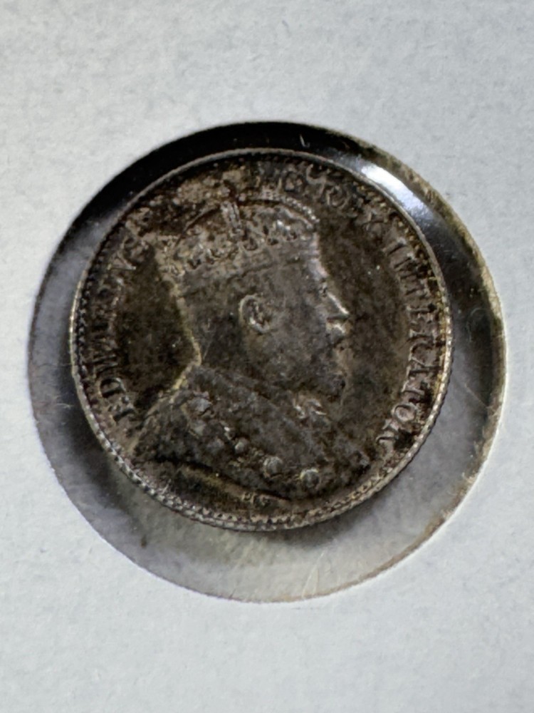 1905 Canada 5 Cents Small Silver Coin Cleaned