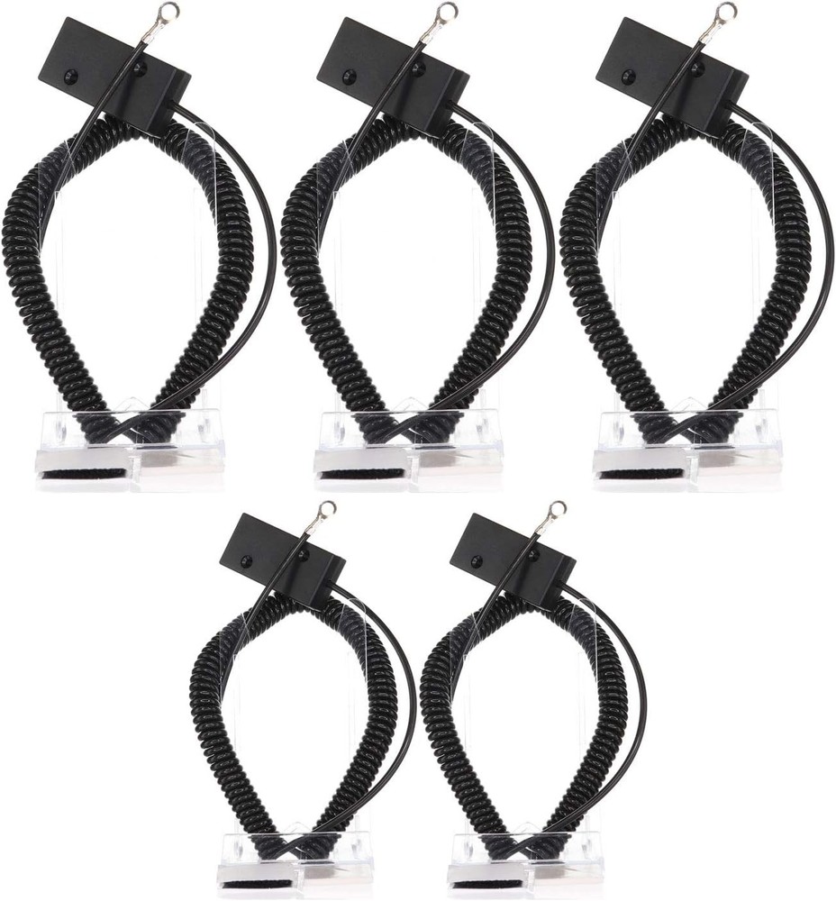 [5 Pack] Universal Coiled Security Cable - Box Cutter or Remote 5 PACK, Black