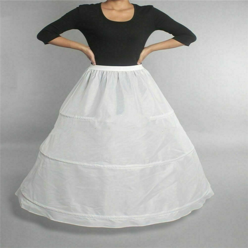 Women White Bridal Petticoat Hoop Skirt Crinoline Slip Wedding Gown Underskirt