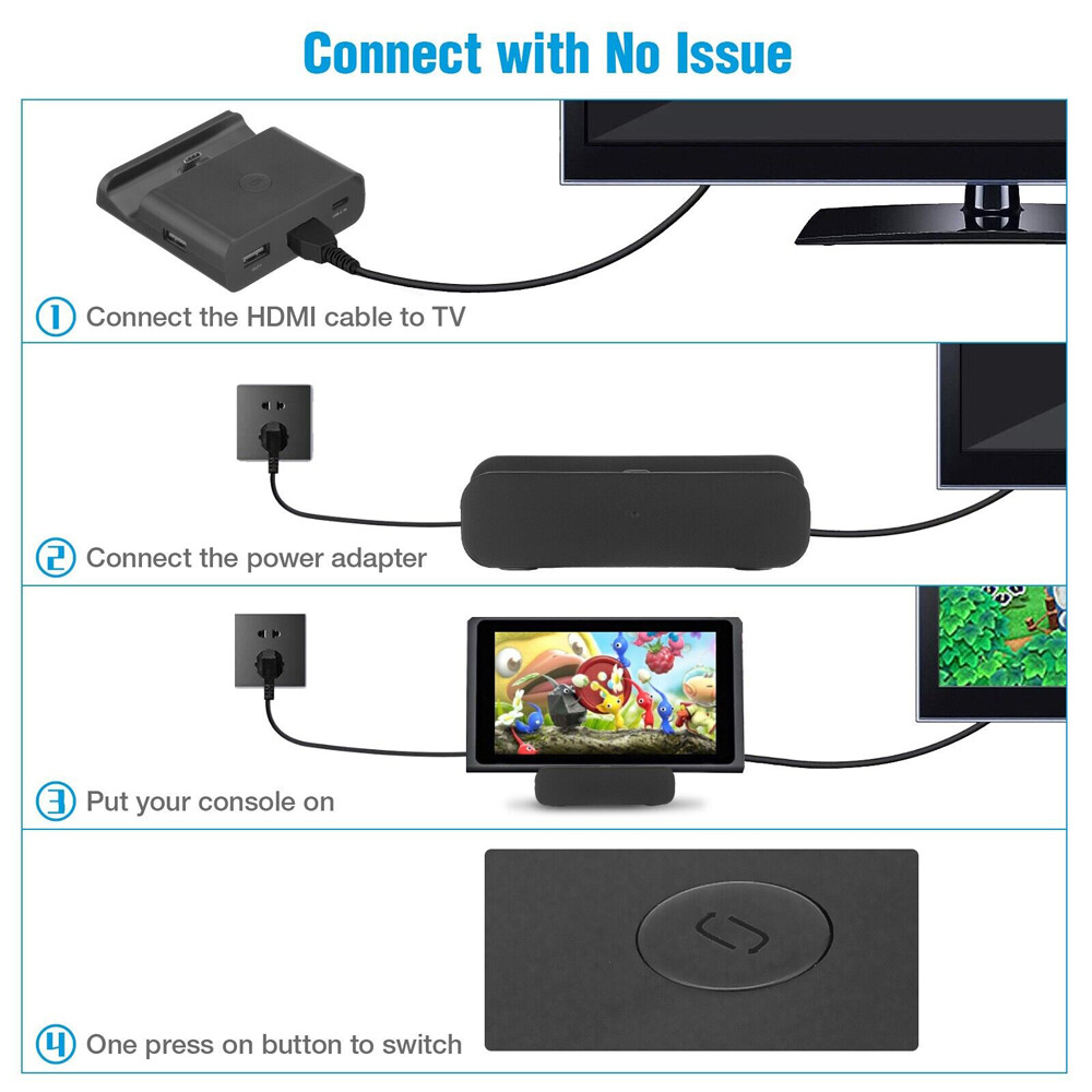 For Nintendo Switch Docking Station Stand Console Charging Dock TV HDMI Adapter