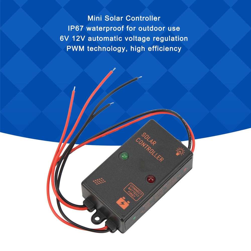 Solar Panel Controller IP67 Waterproof PWM Charge Controller 5A 6V 12V Spares