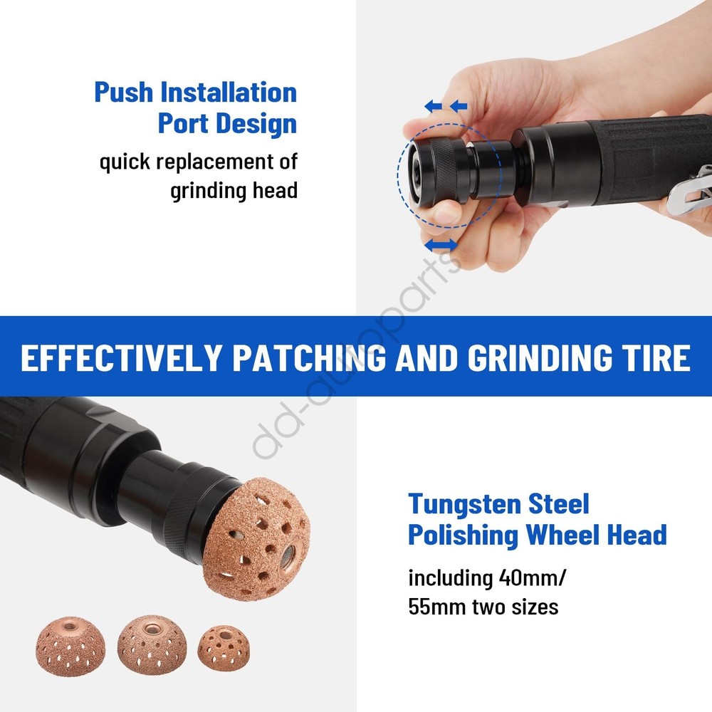 Tire Patch & Polish Kit: 2500 RPM Buffer, Scraper, Roller, Durable Wheel