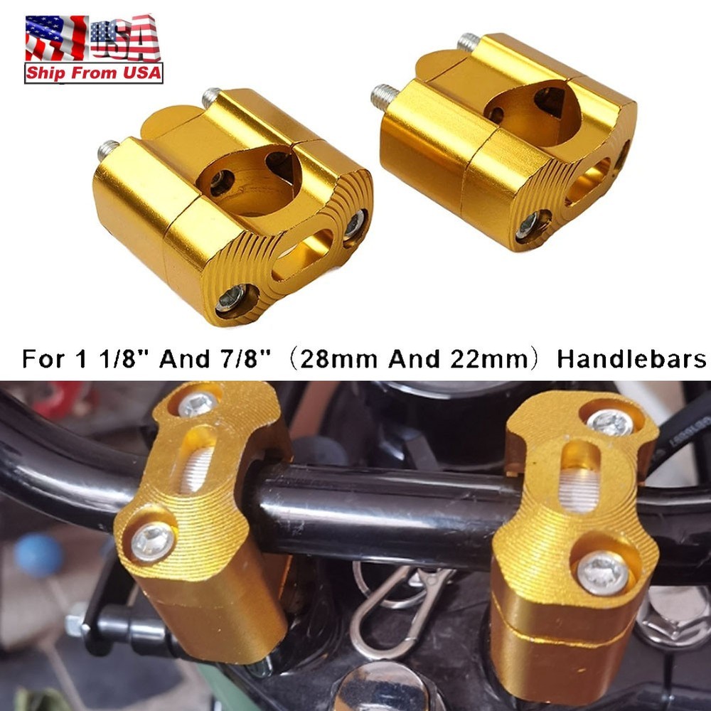 22mm 7/8'' 28mm Motorcycle HandleBar Handle Fat Bar Mount Clamps Riser Universal