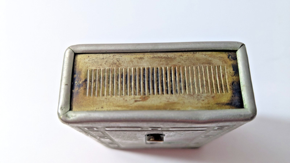 Vintage Cigarette Box Case Spring Lid Slide Button "Rare"