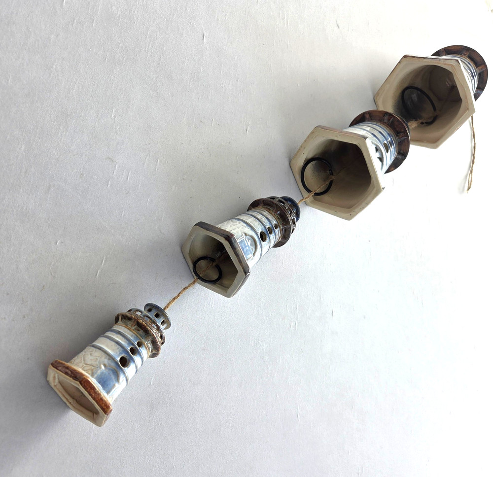 Lighthouse Wind Chime Rain Chain Ceramic Hanging Beach Nautical Decor Gutter